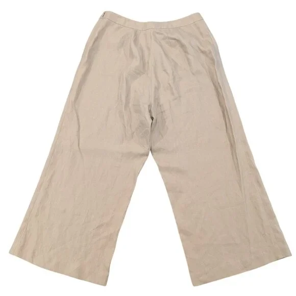 LAFAYETTE 148 100% Linen Wide Leg Pants 16 Tan Sand Women's - Picture 2 of 8